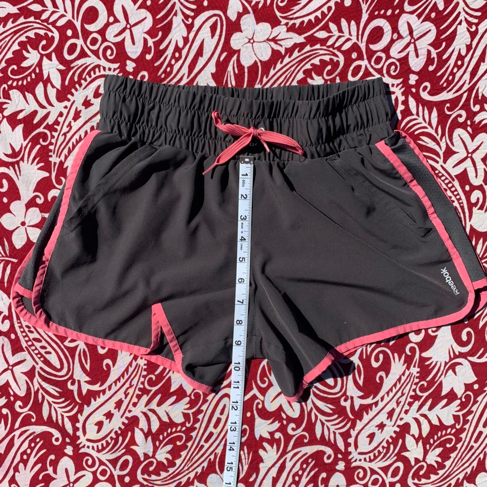 Reebok Women’s Gray & Pink Athletic Shorts w/ Drawstring Elastic Waist + Pockets - Picture 6 of 14